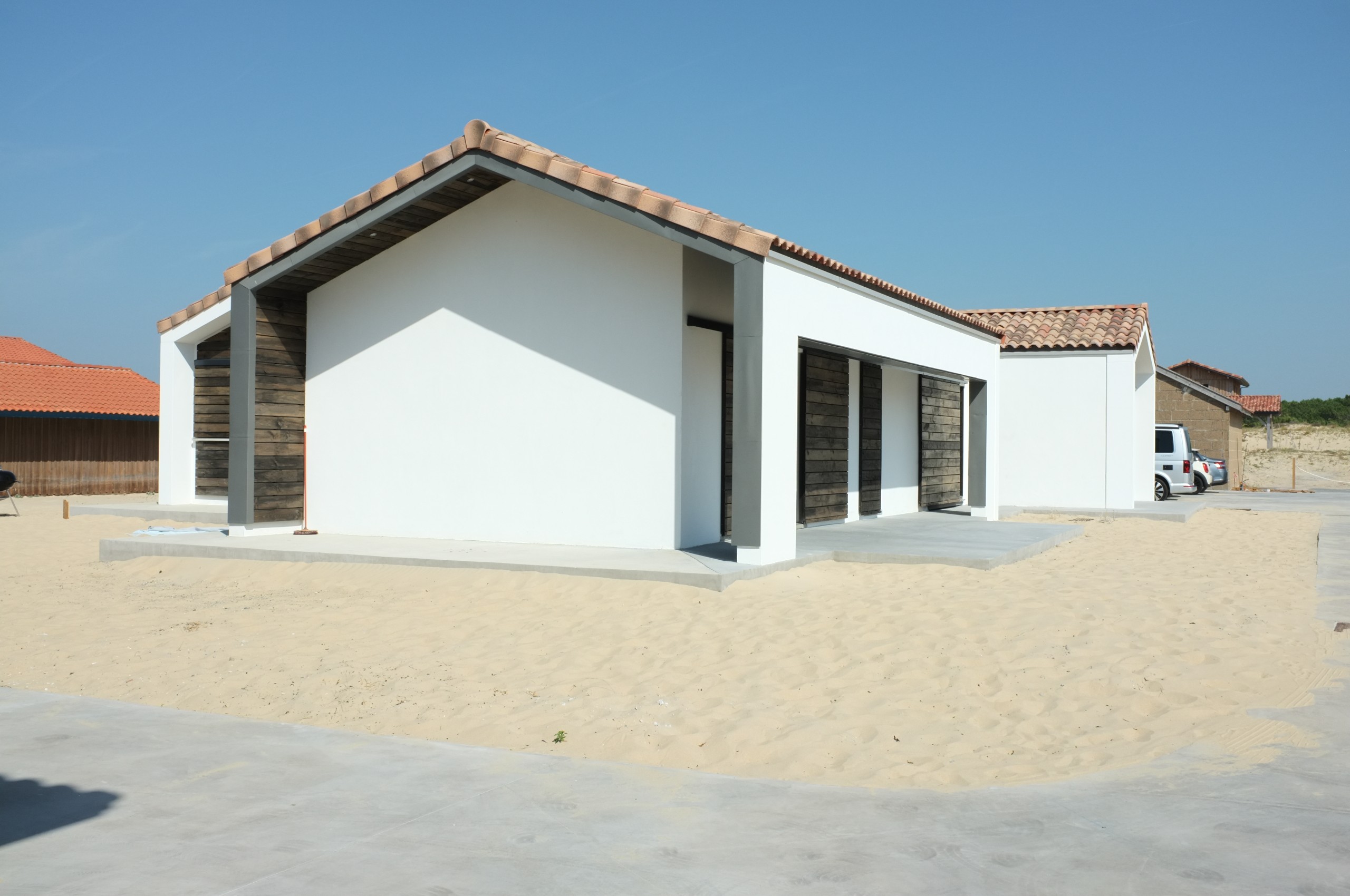 Maison bord de plage vue extérieur